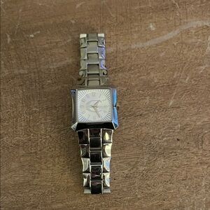 Rare Just Carvelli Model 19306 Silver Face Mens Watch